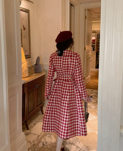 Candy Cane Gingham Dress Coat