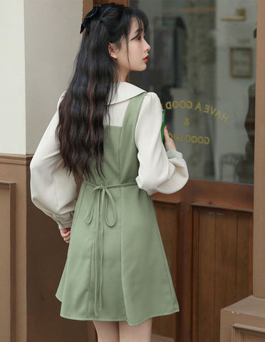 Twofer Minikleid mit Muschelkragen