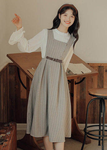 Vestido estilo pichi de rayas pastel