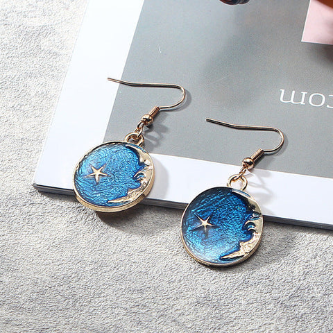 Planet Moon Star Earrings