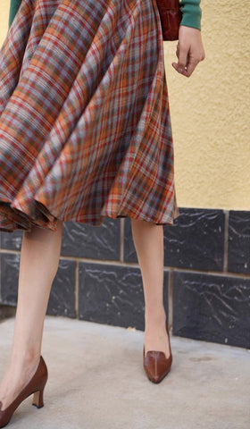 Maple – Karierter Midi-Tellerrock