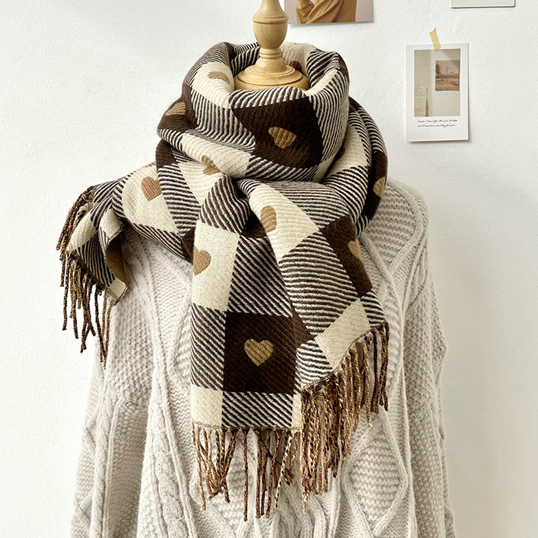 Heart Checkerboard Scarf