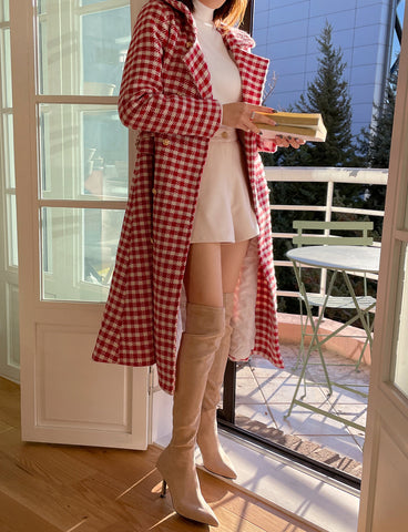 Candy Cane Gingham Dress Coat