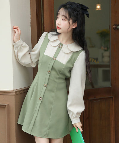 Twofer Minikleid mit Muschelkragen