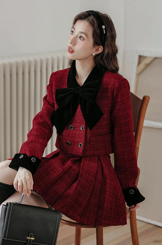 Mistletoe Velvet Tweed Set