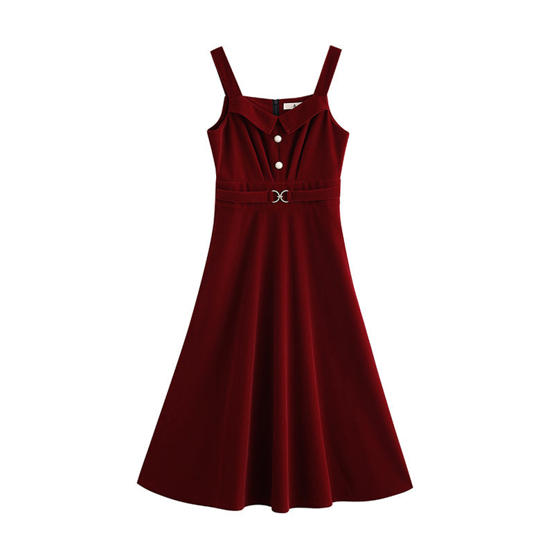 Corduroy Pearl Cami Midi Dress