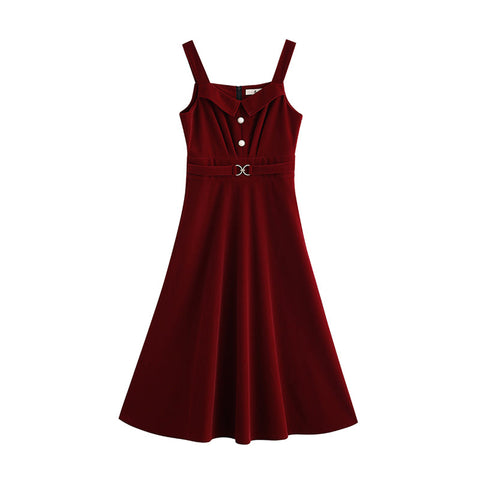 Corduroy Pearl Cami Midi Dress