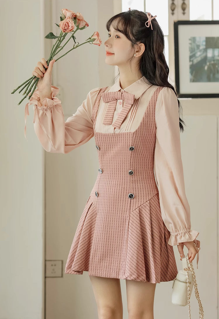 Preppy Stripe Twofer Minikleid