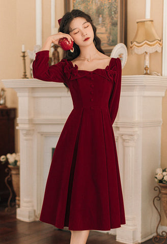 Poison Apple Suede Midi Dress