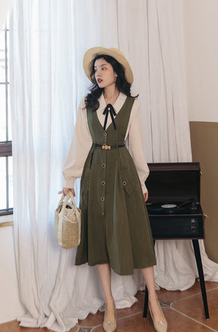 Traveller's Pinafore-Set mit Nadelstreifen
