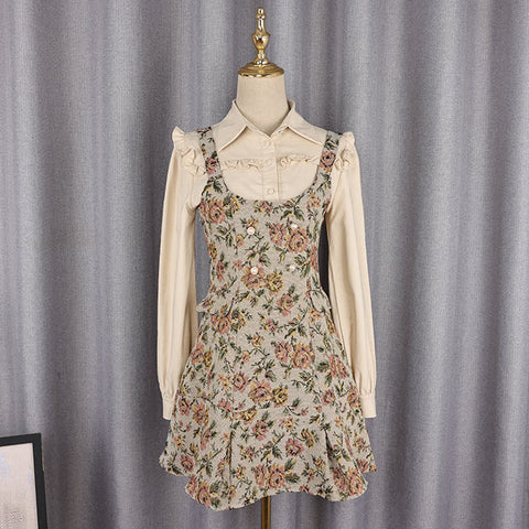 Rustic Floral Twofer Dress