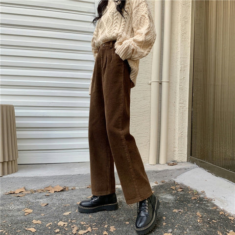 Pleated Corduroy Pants