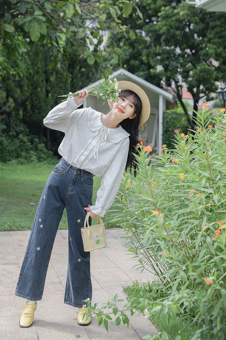 Raining Daisies Embroidered Jeans