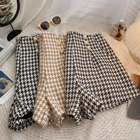 Houndstooth Tweed Shorts