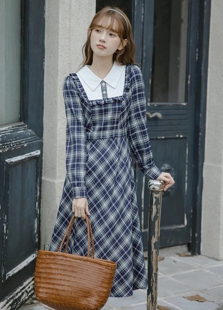 Uni Plaid Midi Dress