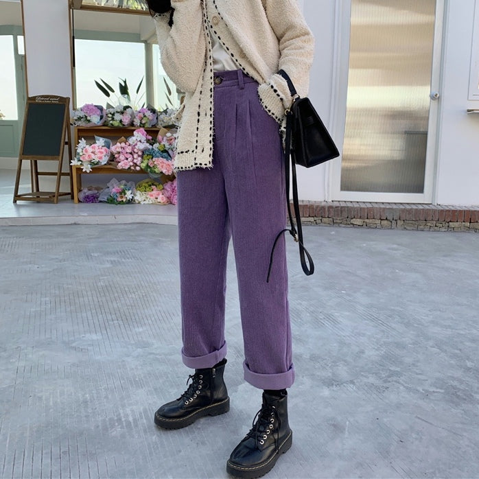 Pleated Corduroy Pants