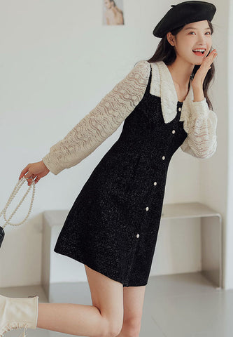 Lace Bow Sweater Dress