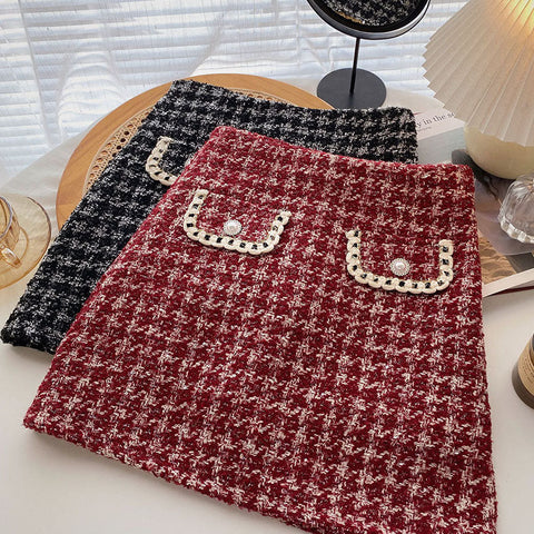 Preppy-karierter Tweedrock