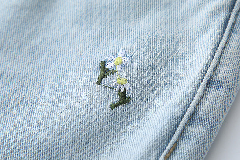 Summer Flowers Embroidered Shorts