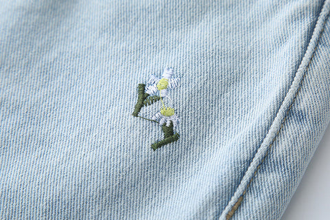 Summer Flowers Embroidered Shorts