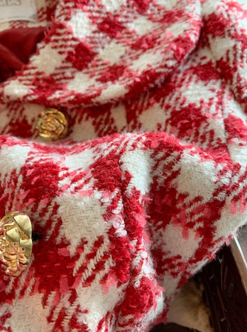 Candy Cane Gingham Dress Coat