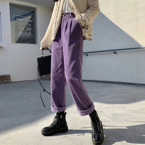 Pleated Corduroy Pants