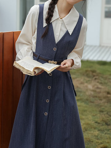 Traveller's Pinafore-Set mit Nadelstreifen