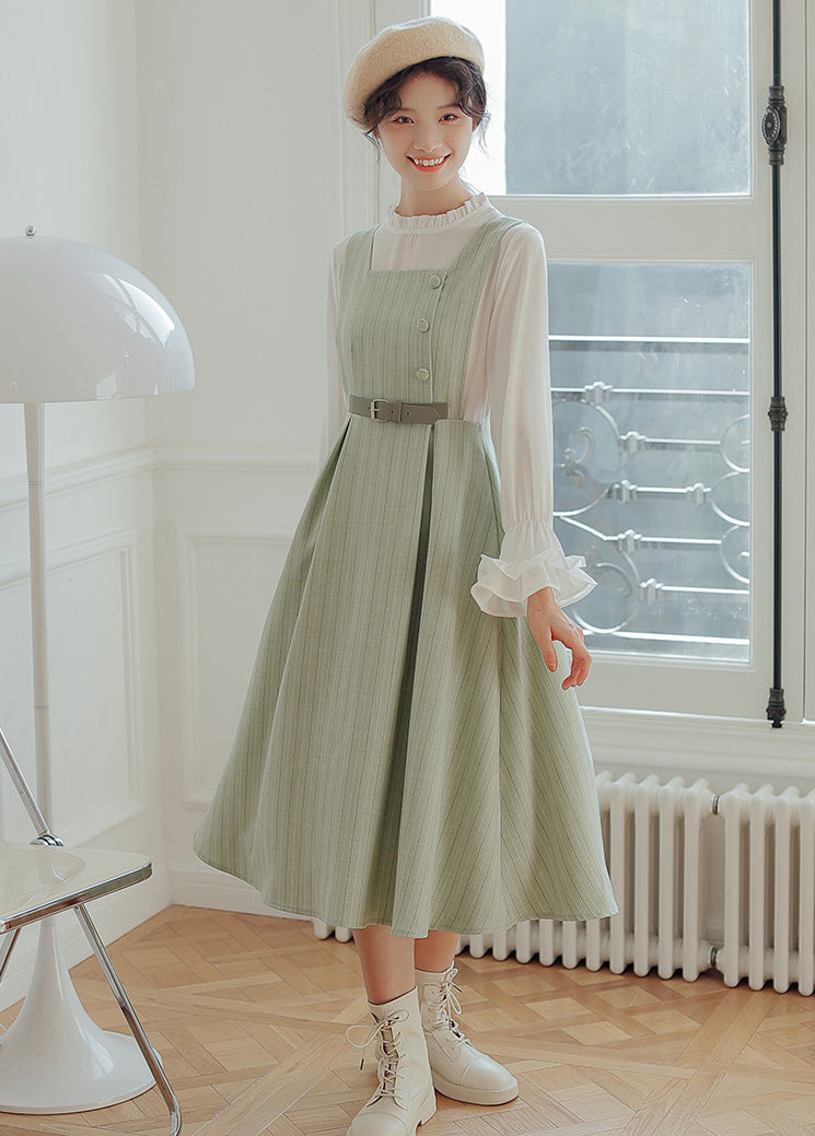 Vestido estilo pichi de rayas pastel