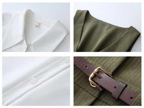 Traveller's Pinafore-Set mit Nadelstreifen
