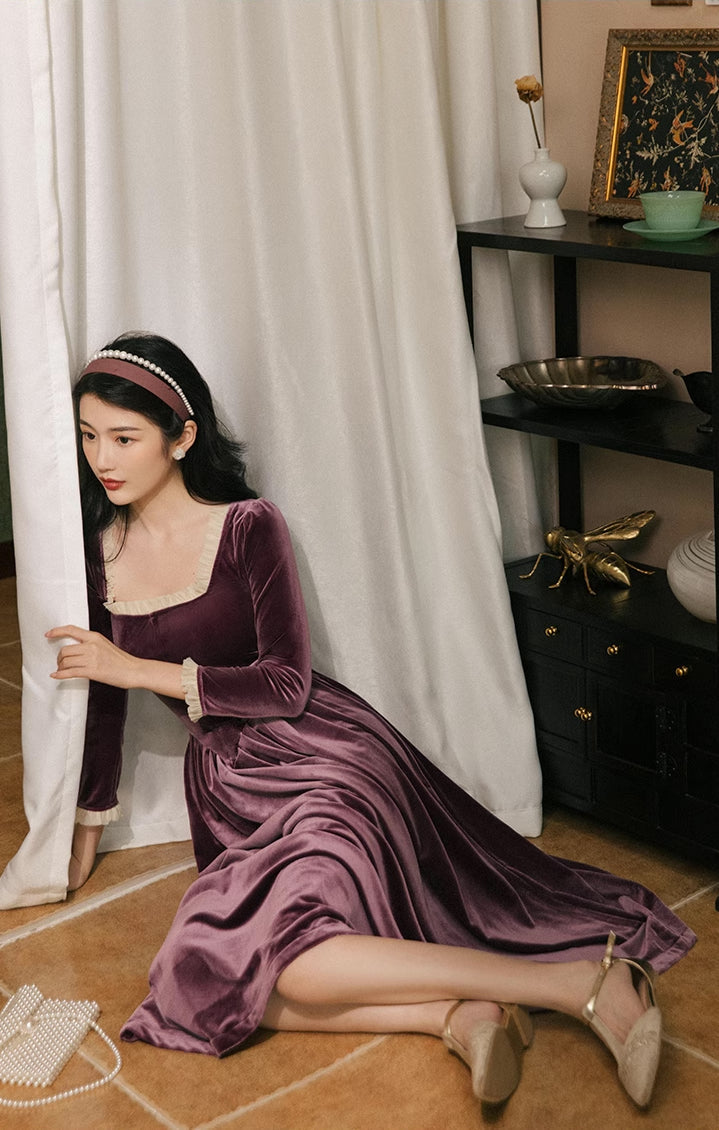 Velvet Princess Midi Dress