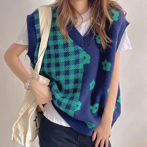 Gingham Daisy Vest