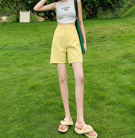 Rainbow Denim Bermuda Shorts