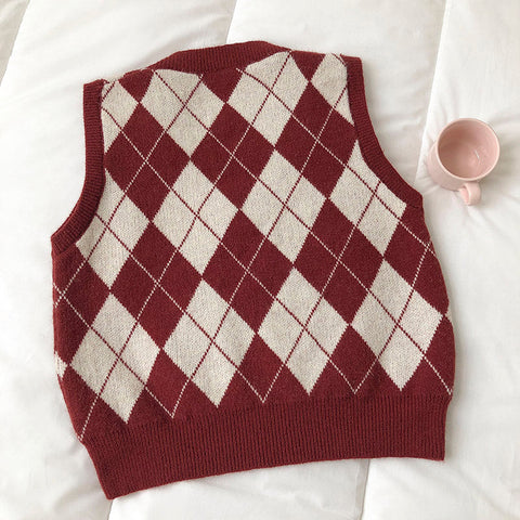 Diamond Plaid Vest