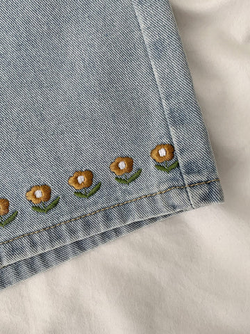 Daisy Chain Embroidered Shorts