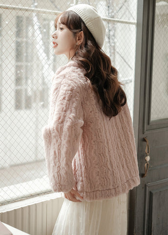 Abrigo de piel con botones Little Rose