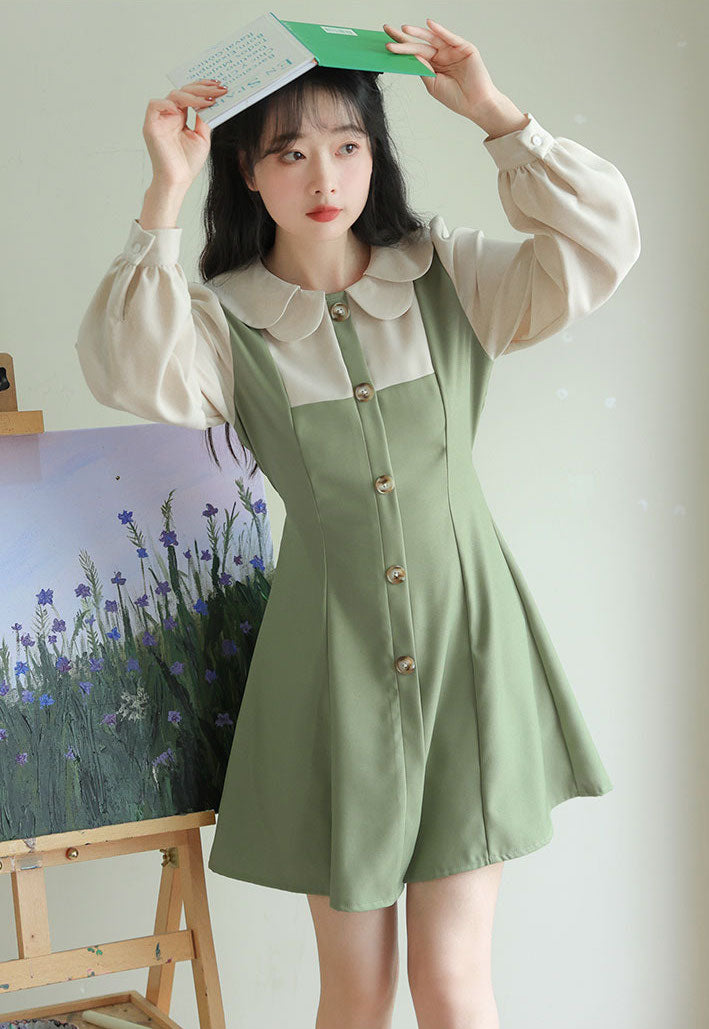 Twofer Minikleid mit Muschelkragen