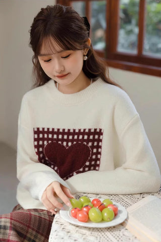 Patchwork Heart Sweater