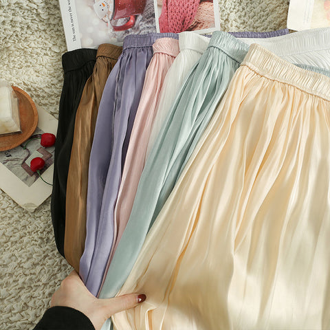 Satin Shine Midi Skirt