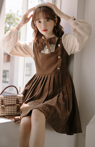 Varsity Pleated Twofer Dress