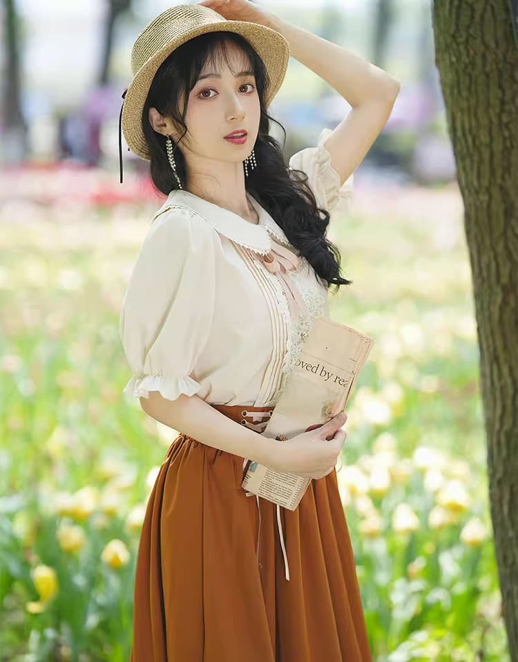 Evergarden Short Sleeve Blouse & Skirt Set