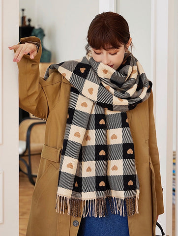 Heart Checkerboard Scarf