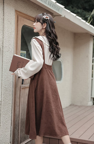 Little Baker Button Up Pinafore Dress