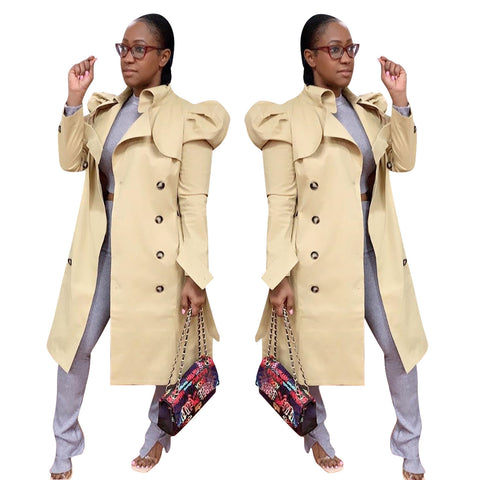 Belted Lapel Collar Trench Coat