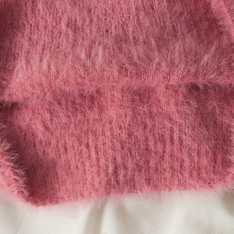 Fuzzy High Neck Sweater