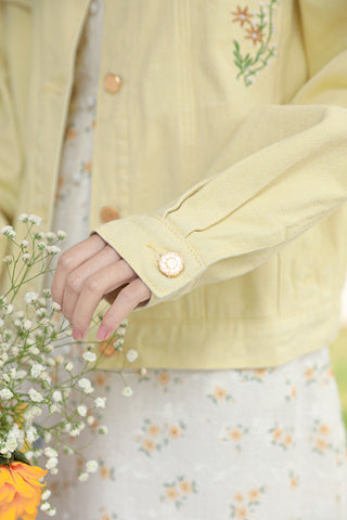 Daisy Garden Embroidered Denim Jacket