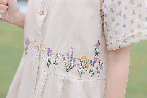 Wild Garden Button Pinafore Dress
