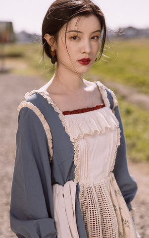 Vestido de doncella de patchwork
