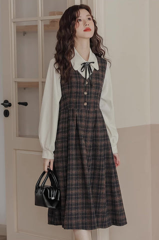Edinburgh Plaid Pinafore Dress Set