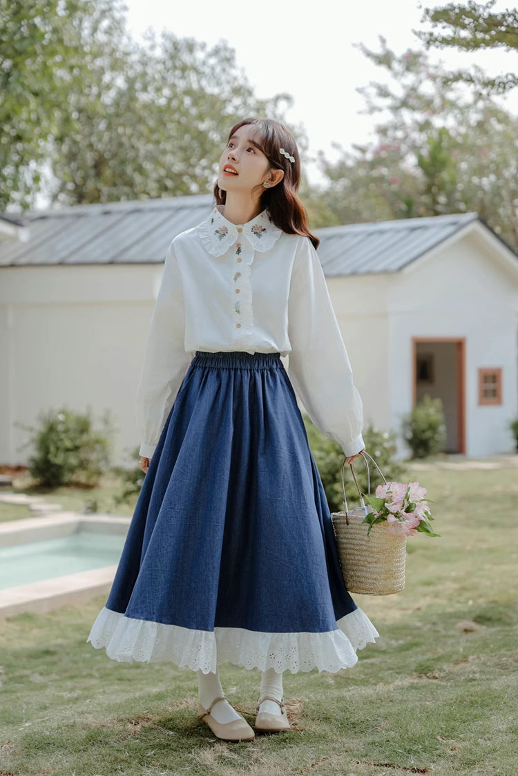 Floral Bouquet Embroidered Blouse