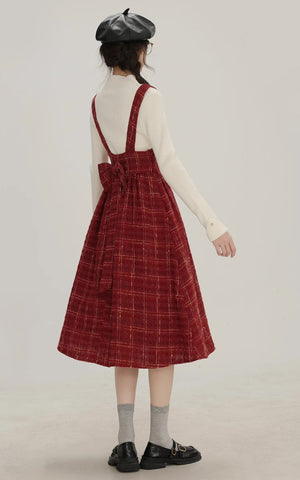 Sweet Apple Pie Plaid Pinafore Dress